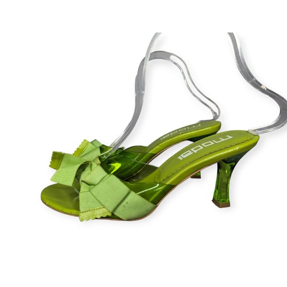 Moda Green Acrylic Heels Size 6M - Picture 3 of 11